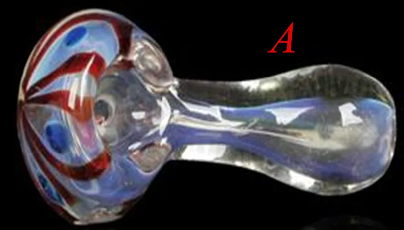 Spoon Pipes 3inch Glass Smoking Tobacco herb Simple Sleek Hand Pipes Colorful Oil Burner Pipes