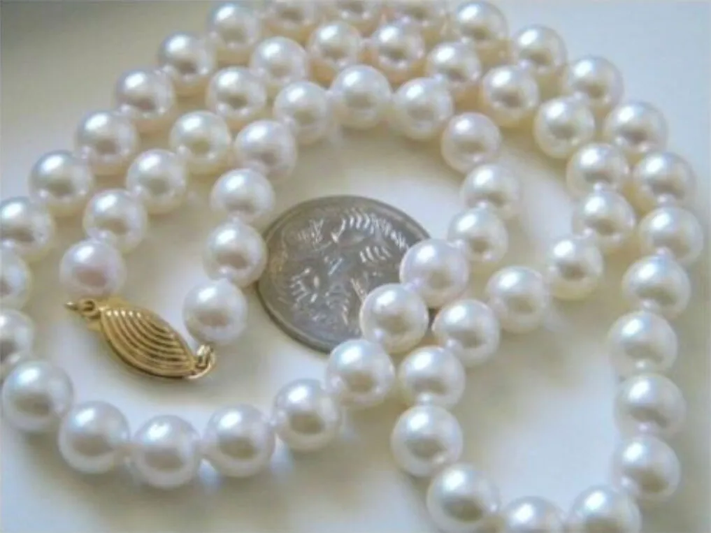 vera collana di perle naturali bianche 9-10mm del mare del sud segnate