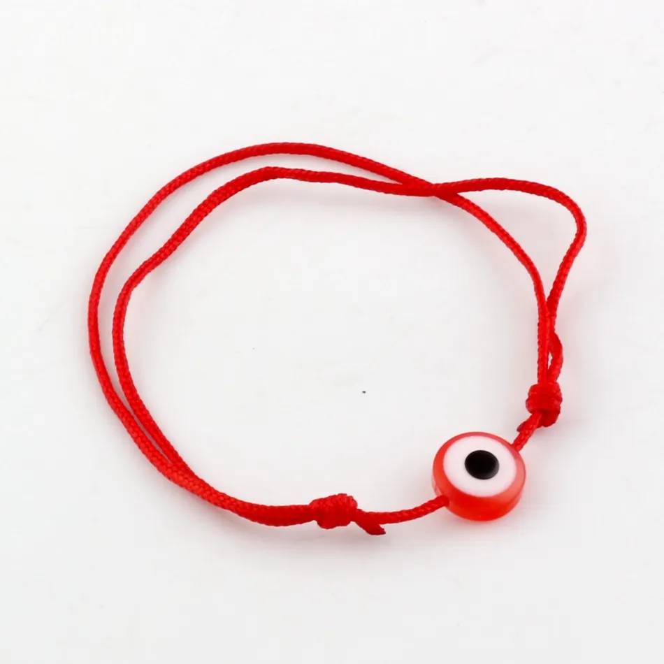 Nova Kabalah Red String Bracelet Mix Cor Resina Mal Eye Bead Proteção Vermelha Suspensão Sorte Forte Braceletes B-35