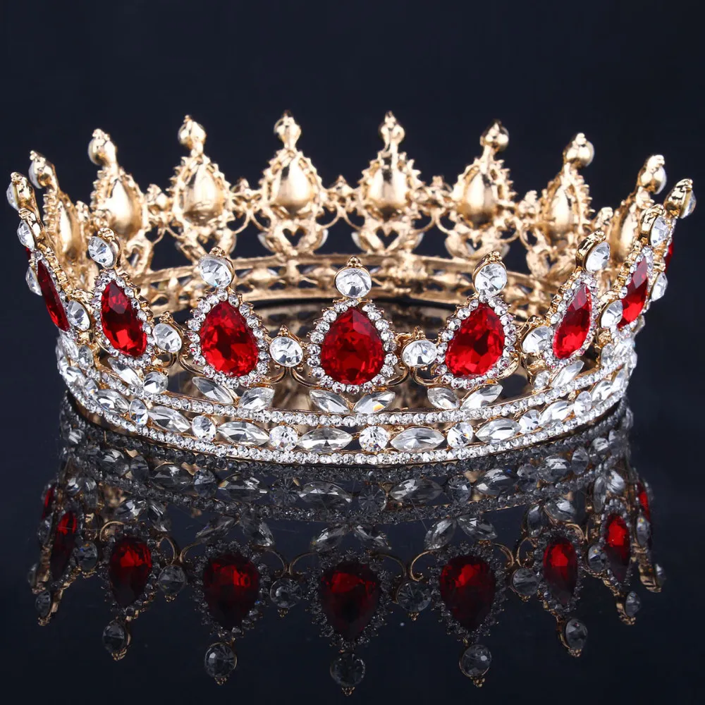 Hot European Designs re reale regina corona strass tiara testa gioielli quinceanera corona Sposa sposa Diademi Corone Spettacolo