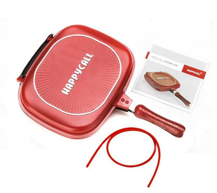 Hurtownie Happycall Happy Call 30 CM Duży Rozmiar Fry Pan Non-Stick Fryer Pan Double Side Grill Fry Pat