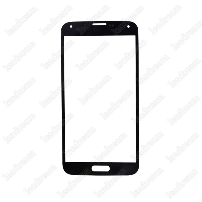 Sostituzione vetro touch screen anteriore esterno di alta qualità Samsung Galaxy s5 i9600 nero bianco blu