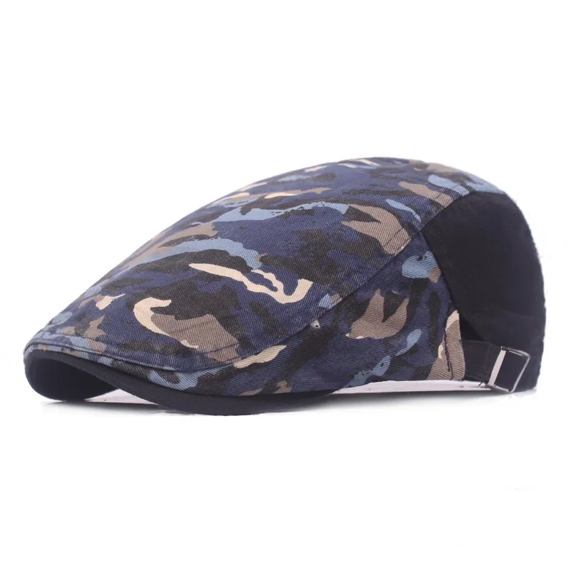 2017 Nouvelle Mode Unisexe Camouflage Impression Béret Cap Gorras Planas Duckbill Newsboys Chapeaux Ivy Cabbie Caps Pour Hommes Et Femmes