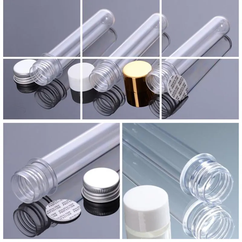 40ml transparent mask test PET tube with aluminum cap,clear plastic cosmetic tube with pressure sensitive seal F20171122