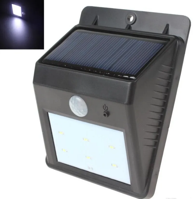 Super Bright 60lm Vattentät PIR Motion Solar Energy Powered LED Light for Walkway / Garden / Yard Free Shiping Myy