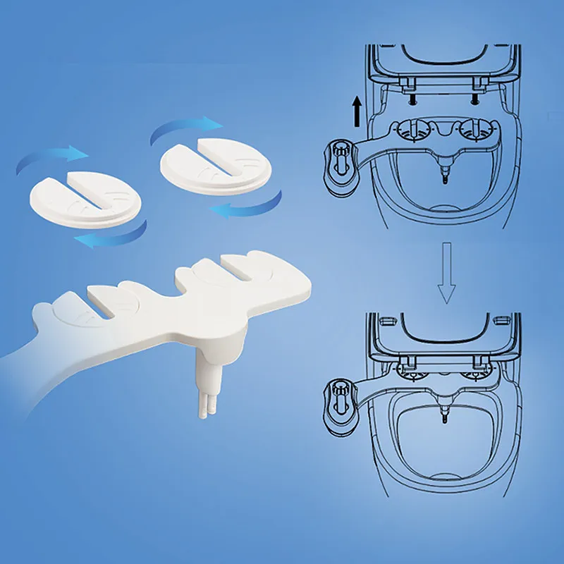Биде для женской гигиены и чистой попки Биде с холодной водой и двойными насадками для мытья женской задницы, неэлектрическое сиденье для унитаза, бидеJ172957729307