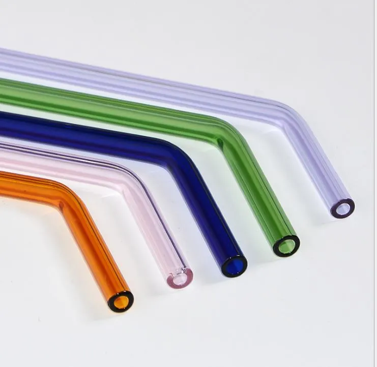 Elbow color high-borosilicate glass straw, glass bongs accessories, glass pipe fittings