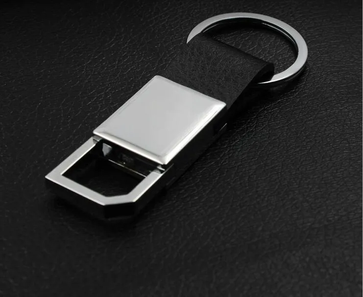 Haute qualité métal voiture porte-clés personnalisé lettrage hommes porte-clés affaires porte-clés en cuir véritable porte-clés sac pour ami cadeau
