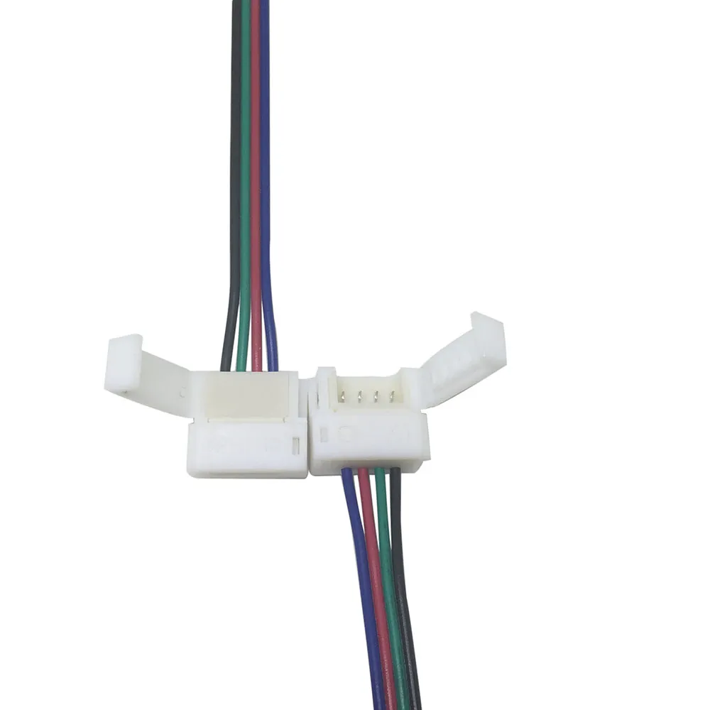 10 ملم 4 دبوس وصلات إطالة لحام ل 5050 RGB LED قطاع أو 10 مم واسعة 4 دبوس موصل ثنائي الفينيل متعدد الكلور