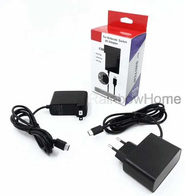 Замена AC адаптер питания для коммутатора NS игровой консоли Travel зарядное устройство для зарядки адаптер EU США Plug USB Type C