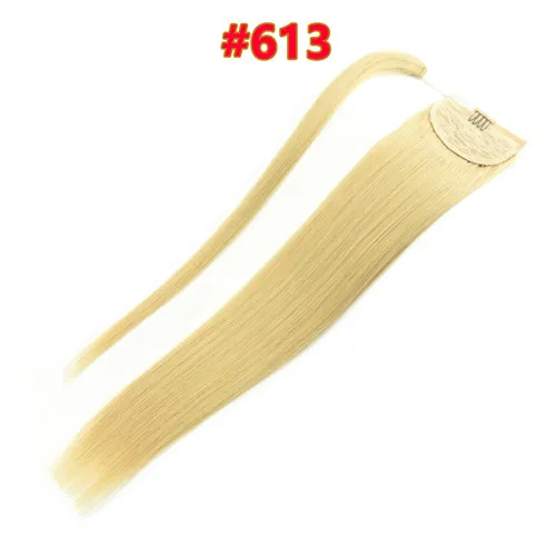 8A Pferdeschwanz Menschliches Haar 120g Blondine 613 60 22.Brazilianische Jungfrau Human Hair Ponytail Erweiterungen Clip in Pferdeschwänze Menschliches Haar Kordelzug Pferdeschwanz