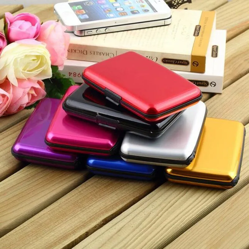 Durable Fashion ID Credit Card Wallet Waterproof Anti-magnetic Metal Cards Aluminum Metal Case Box Business Holder ZA2771