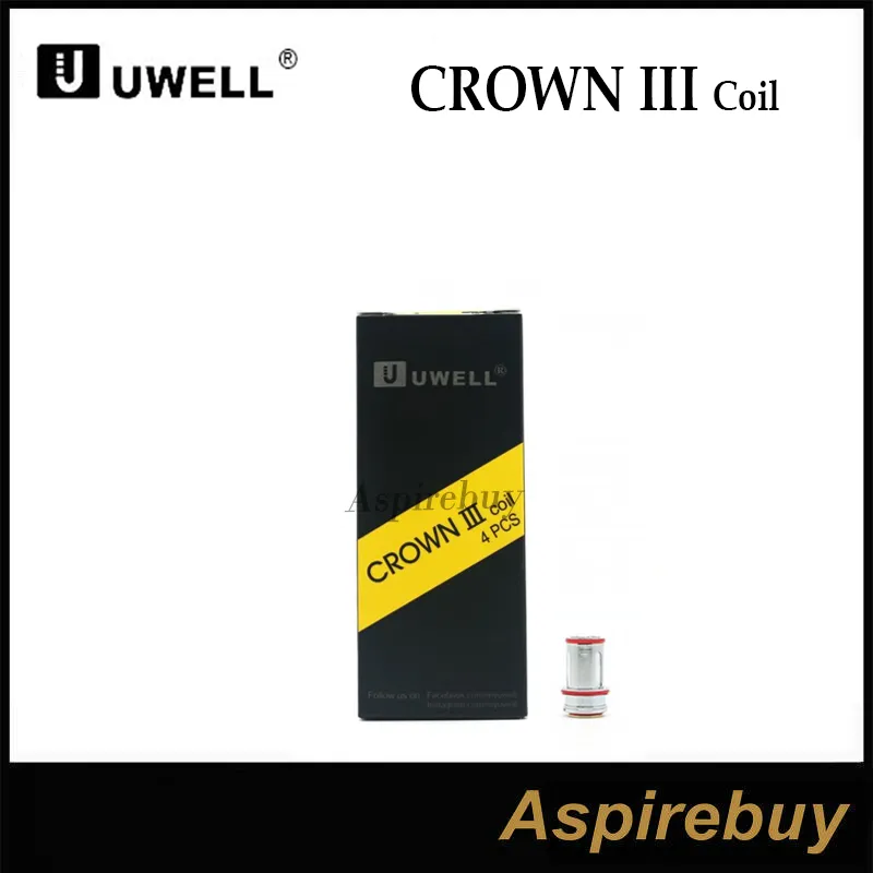 Cewki Uwell Crown III Crown 3 zastępcza głowica atomizera równoległa Struktura cewki 0,25OHM 0,5OHM SUS316 100% Organiczna bawełna 100% oryginalne