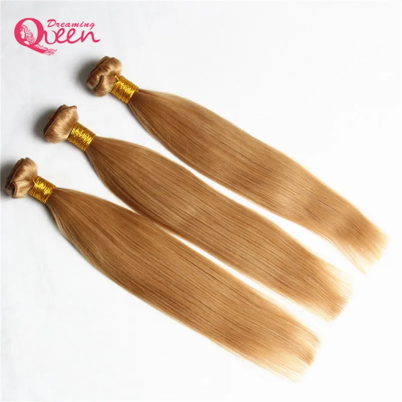 #27 Honey Blonde Color Ombre Brazilian Straight Hair Bundles Ombre Virgin Human Hair Weaves Ombre Human Hair Extension