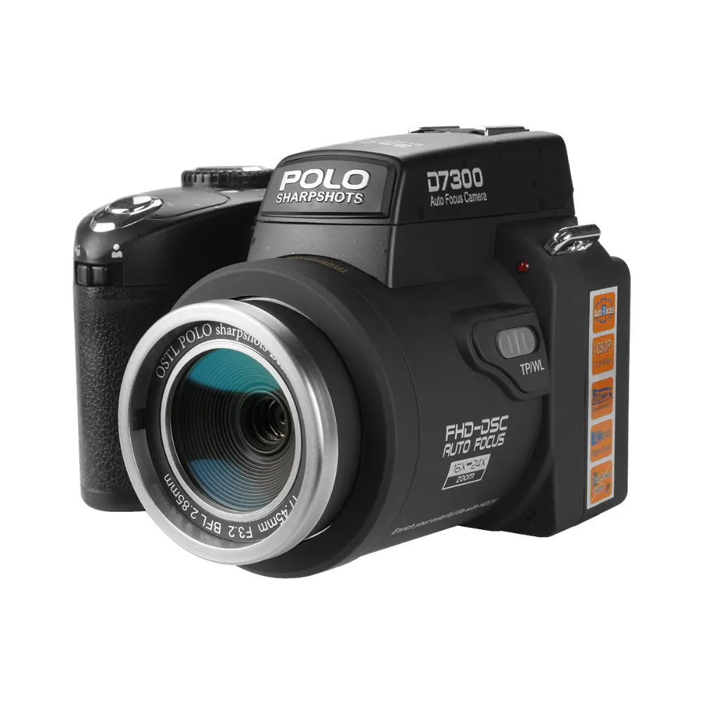 Cameras Digital PROTAX D7300 33Mp Professional DSLR 24X Optical Zoom Telephotos 8X Wide Angle Lens LED Spotligh 456