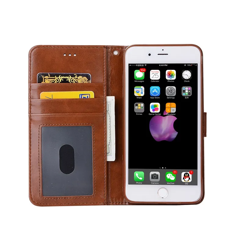 voor iPhone x 7 8 Plus Wallet Case 2in1 Multifunctionele PU-lederen telefoon gevallen met magnetische afneembare verwijderbare zachte TPU-boekencover