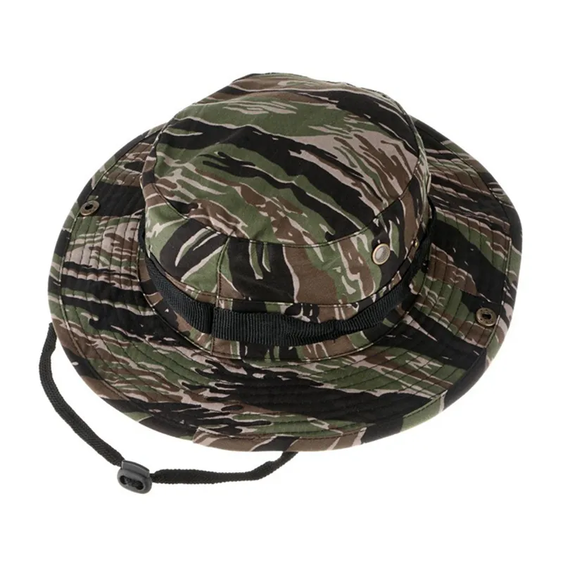 Cappello da cacciatore della giungla nascosto mimetico militare Cappello da uomo a tesa larga Cappello da pescatore Cappello da campeggio all'aperto Cappello da escursionismo Testa Wear2848676