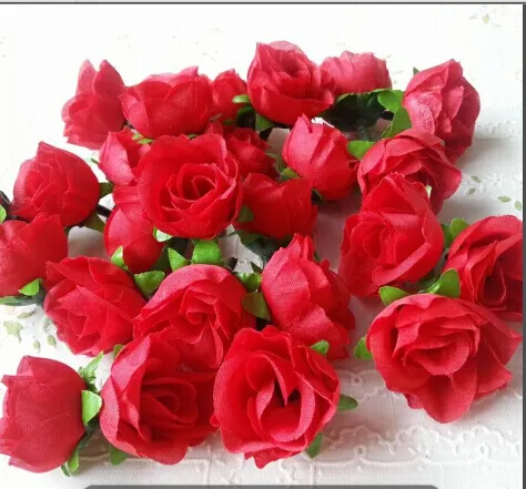 Artificial Flowers Heads Pink Artificial Rose Bud Artificial Flowers For Wedding Decorations Christmas Party Silk Flowers