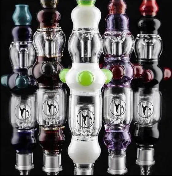 5 kleuren luxe nector stro dab glazen water pijp 2016 enkele glazen bong 14mm gezamenlijke titanium spijker ruwe rollende papieren glazen bong