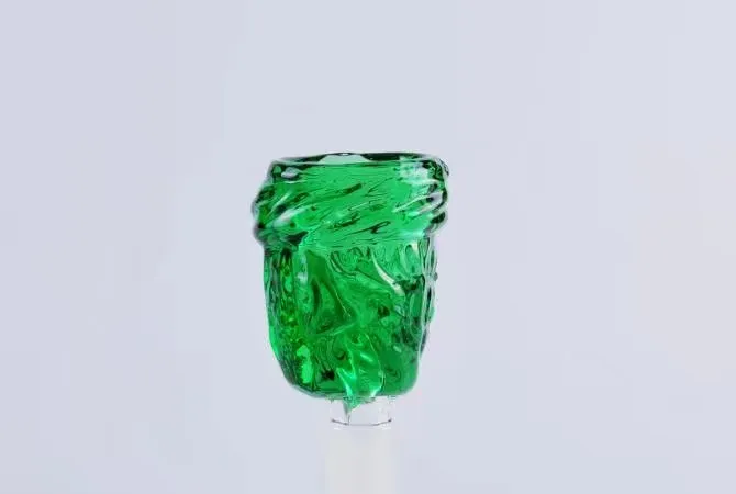 Grön bubbla glas bongs tillbehör glas rökrör färgglada mini flerfärgade handrör bästa sked glas