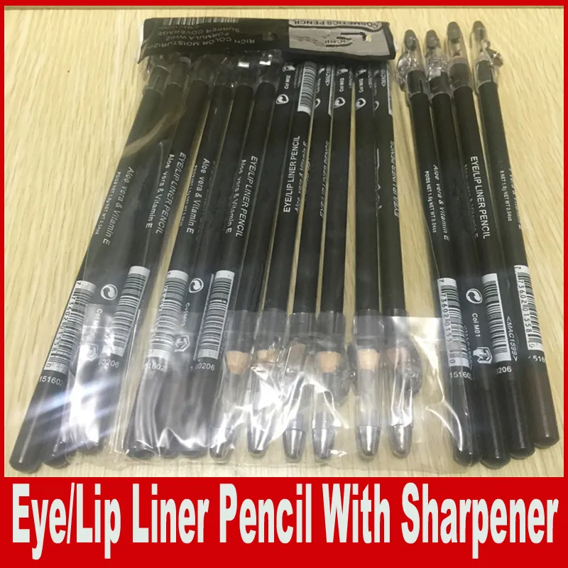 Makeup Eye/Lip Liner Pencil With Sharpener Aloe Vera & Vitamin E Black/Brown Eyebrow Pencil 1.5g