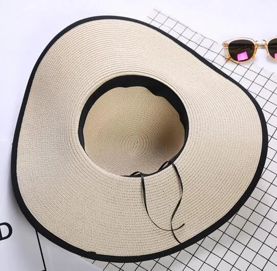 Kadınlar Katlanabilir Floppy Sun için Moda Katlama Kilisesi Hat Geniş Brim Yaz Plaj Hasır Şapka Açık Şık Aksesuarlar Caps