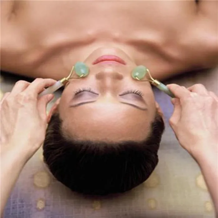 Praktisch Dames / Lady Facial Relaxation Afslanken Tool Jade Roller Massager voor Face Body Hoofd Hals Voet Masseren DHL GRATIS