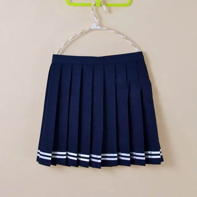 Koreanische Uniform für Mädchen Plissee Cosplay Niedlicher japanischer Schülerrock Hohe Taille 4XL Marineblauer Minirock