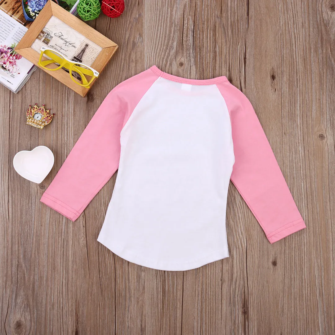 Camisetas De La Hija: Top De Algodón De Manga Larga Para Niñas Para Niños  Pequeños, Lindo Estampado De Letras, Rosa Blanco Suave, Tamaños 2 7t, Peso  Ligero Para Uso Diario De 3,93 € | DHgate, image size:1080x1080