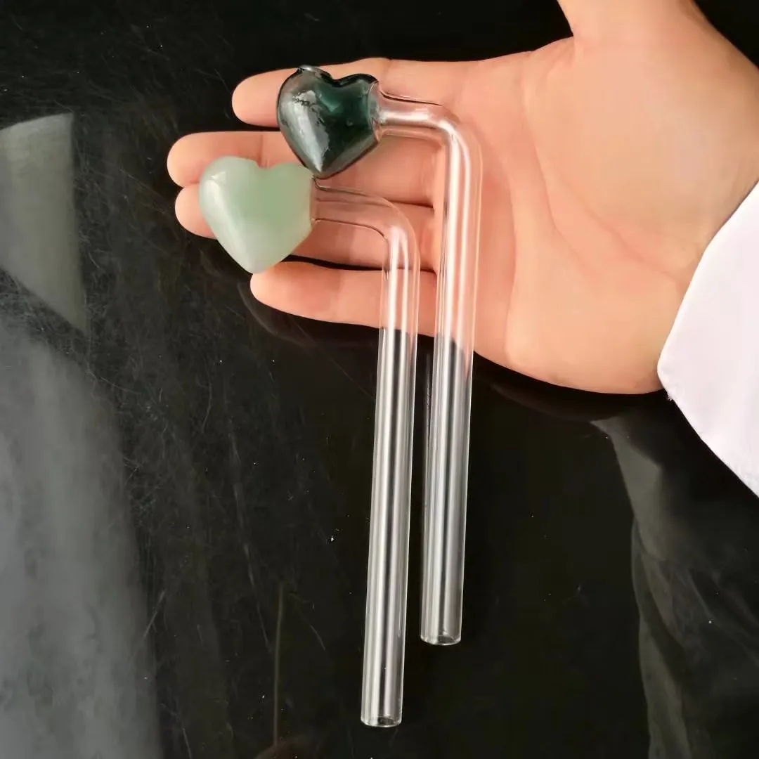 Accessoires de bongs en verre de pot de coeur de pêche multicolores, accessoires de bongs en verre en gros, narguilé en verre, livraison gratuite de fumée de pipe à eau