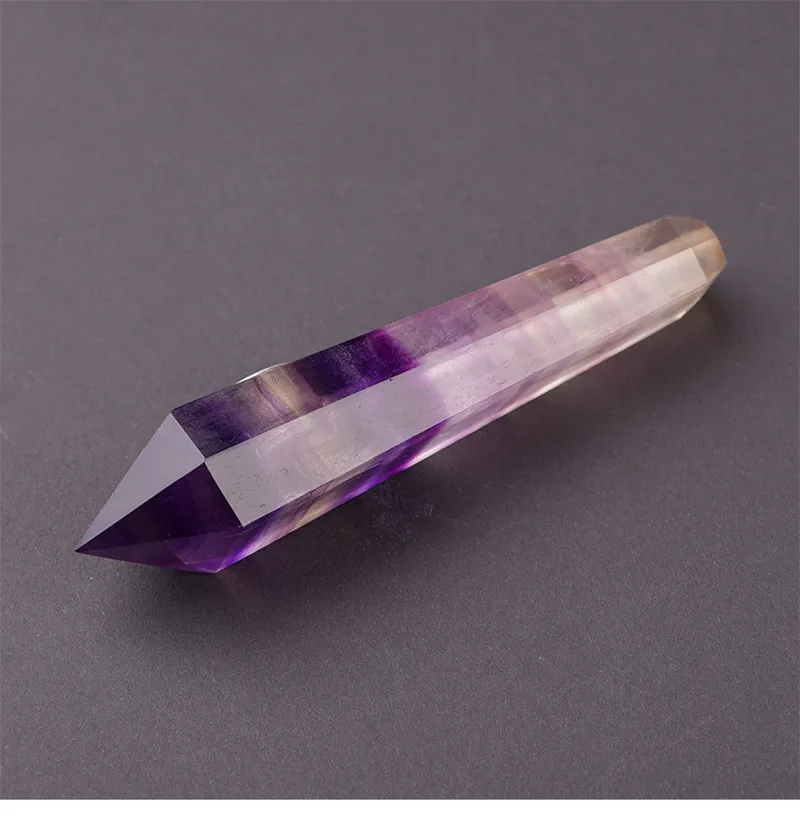 Tuyau de fumée en fluorite de quartz naturel, 110mm, cristaux de guérison, cadeau de vacances, artisanat de décoration en cristal, nouveauté