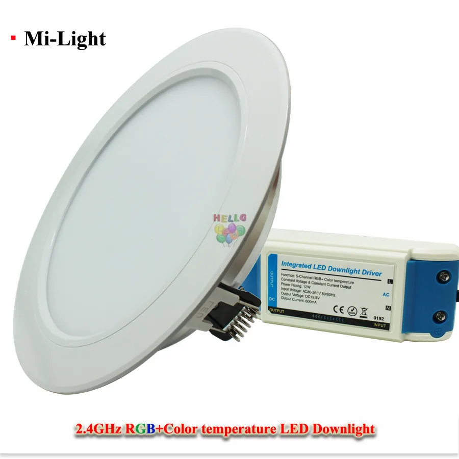 12W Milight LED Panel Dimmable LED Downlight AC85265V RGBCCT Kapalı Oda Mutfak Aydınlatma 24G RF Kablosuz Uzaktan Kontrol1979469