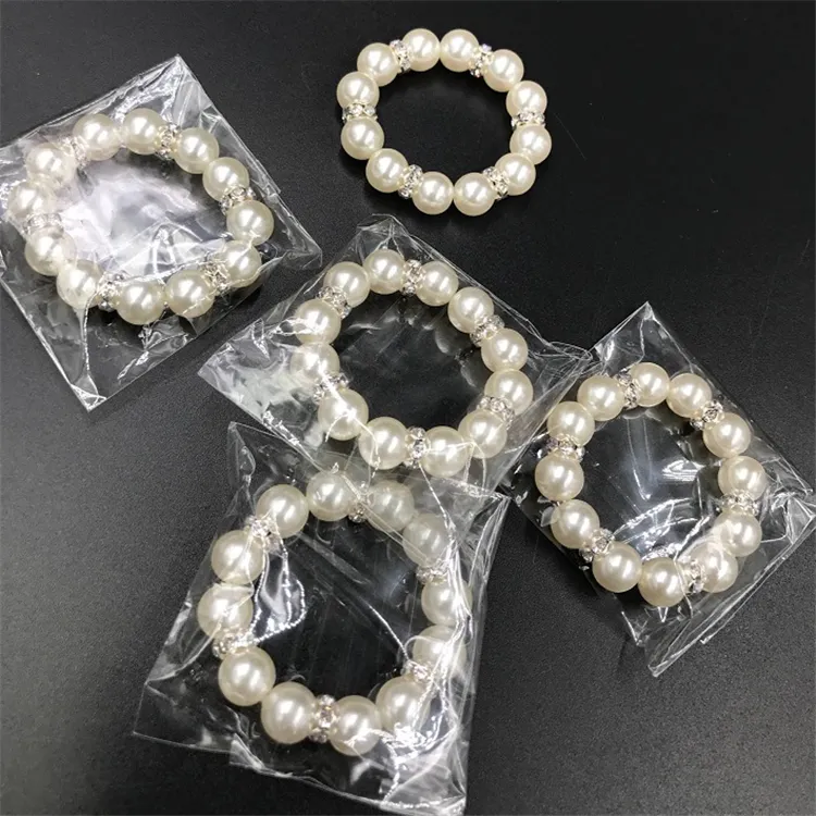 / perlas blancas anillos de servilleta de la boda de la servilleta de la hebilla para el partido de recepción de boda Decoración de la mesa Material I121
