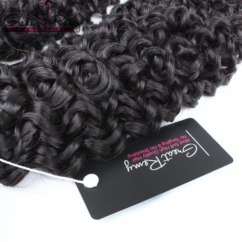 Greatremy® Full Cutical Curly Hair Weave Onverwerkte Peruaanse Maagd Menselijk Haar Inslag Dep Krullend / Party Natural Black Hair Extension