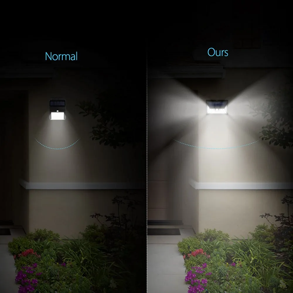 Lampy 24 LED Solar Motion Lights Wodoodporne Szerokokątne Światło Outdoor Garden Oświetlenie bezpieczeństwa