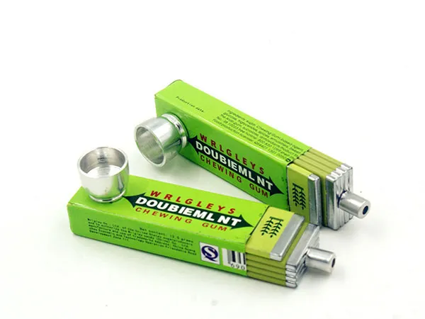 Pipes à fumer Pipe en métal 83mm Chewing Gum Style Portable Pipes de narguilé de haute qualité Heady