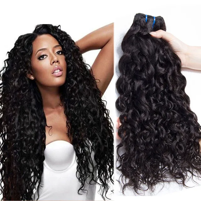 Unprocessed Brazilian Human Remy Virgin Hair Natural Wave Hair Weaves Hair Extensions Natural Color 100g/bundle Double Wefts 3Bundles/lot