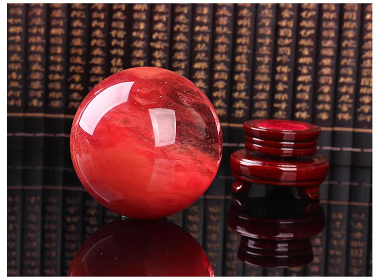 4855 mm赤色のクリスタルボール赤い製錬ストーンクリスタルボール球球クリスタルヒーリングクラフトホームドキュレーションアートギフト3200493
