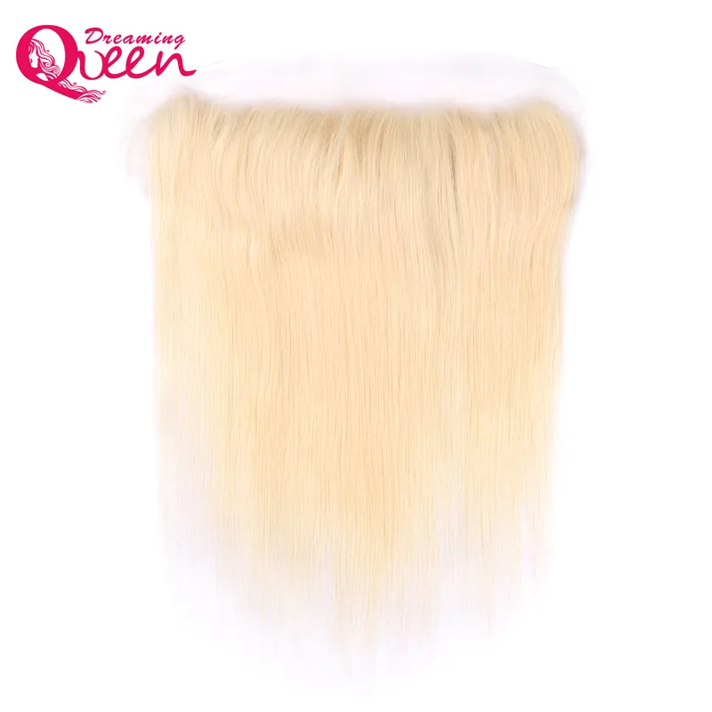 Straight Hair 613 Blonde Color Lace Frontal Closure Ombre Brazilian Virgin Human Hair 13X4 Ear to Ear Frontal With Baby Hair Pre-plucked