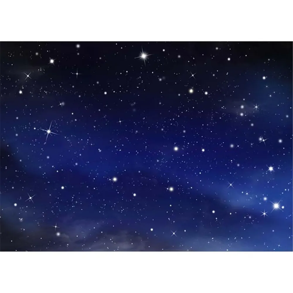 Blue Night Sky Glitter Stars Fotografia Sfondo Vinile Bambini Bambini Studio fotografico Sfondi Neonato Servizio fotografico Puntelli per carta da parati
