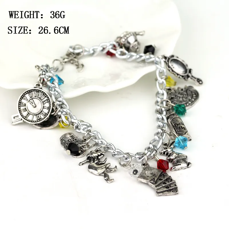 Alicia en el país de las maravillas Sombrerero loco Charm Bracelet Necklace Drink Hat