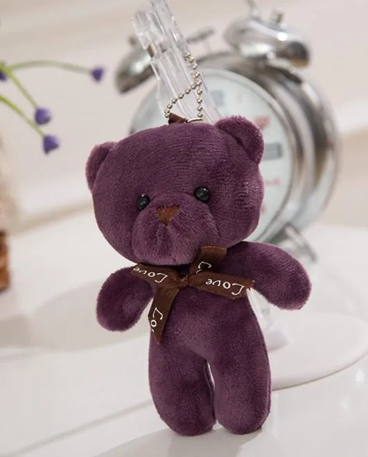 Stuffed teddy bear plush toys girl baby shower party favor cartoon animal key bag pendants 12cm Christmas presents