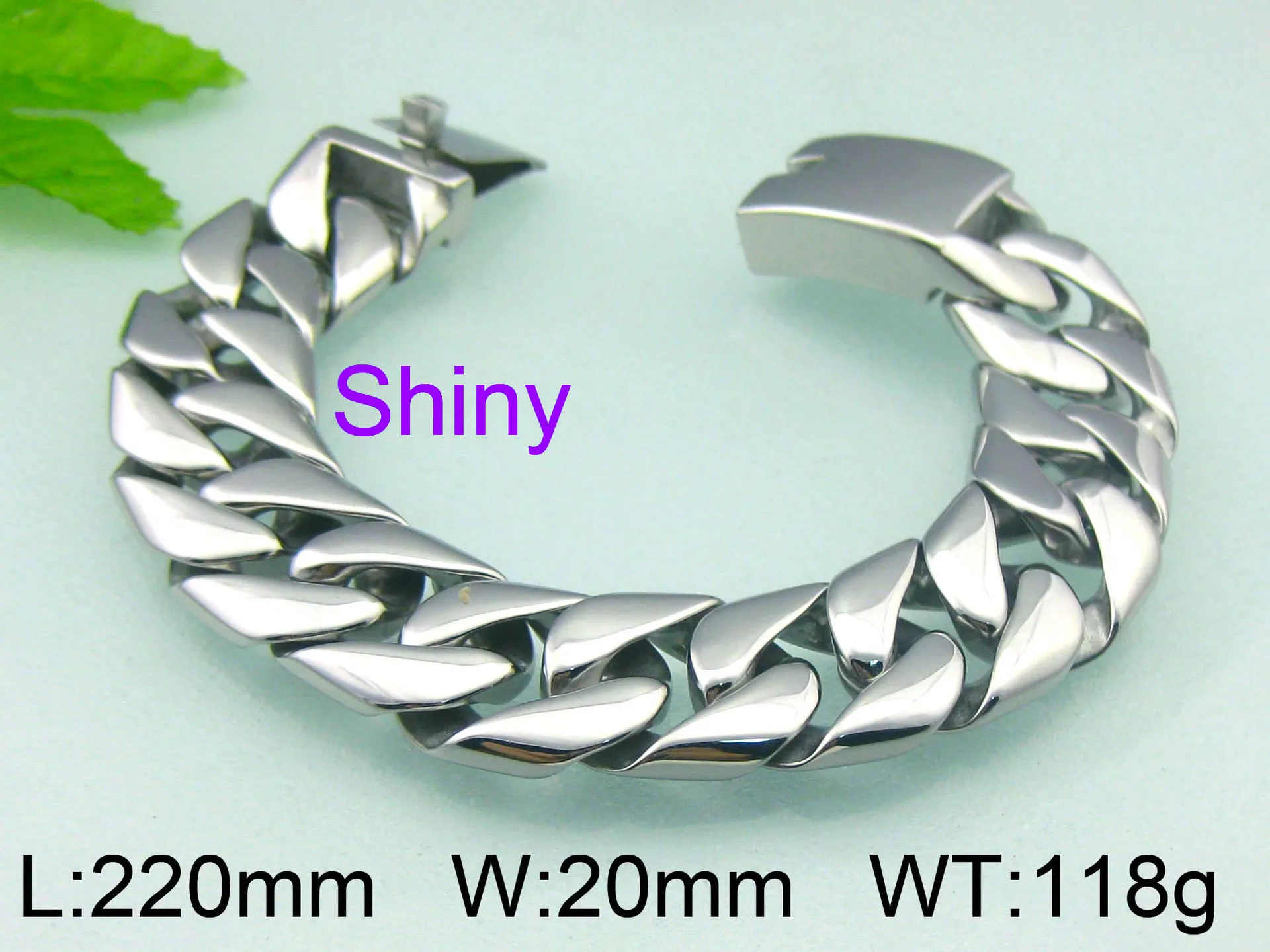 Pure Titanium Biżuteria Mężczyźni Modna krawężnik Łańcuch Braceletów Wysokie polerowane super szerokie mankietowe opaski do mankietu Boguń Pulseras Brace Lace 22312h