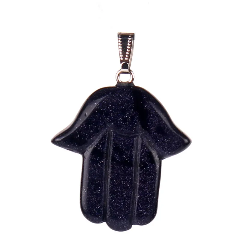 Opal hamsa fatima hand amulet judaica charms pärlor blandad slumpmässig färg naturstenar agat jade kristall jasper pendant israel judiska smycken