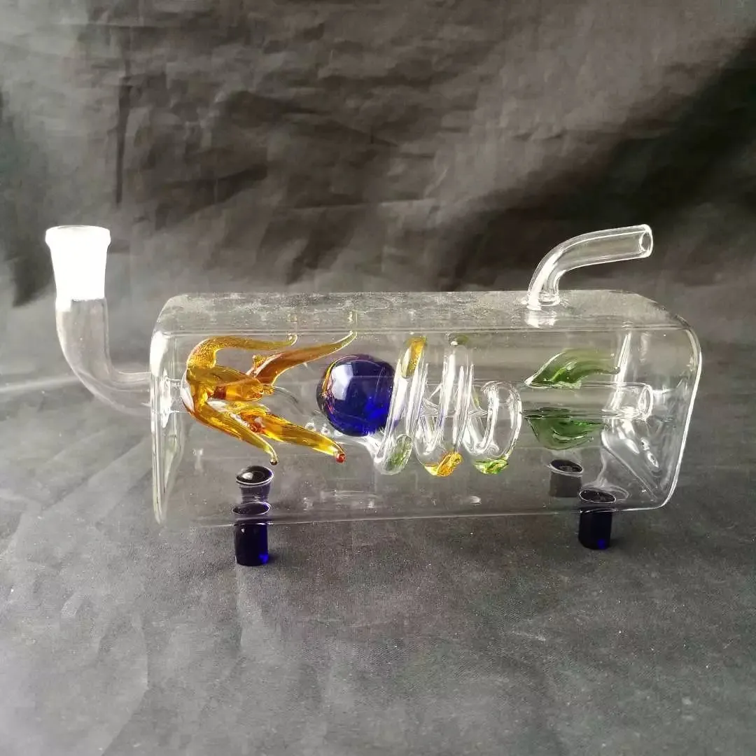 Горизонтальная трубка Pan Dragon Водяная дыма стеклянные бонги аксессуары, оптовые стеклянные бонги аксессуары, стеклянная кальян, водопроводная труба дыма