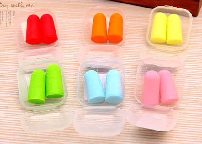 New Sale Foam Sponge Earplugs Great for travelling & sleeping reduce noise Ear plug randomly color drop shipping