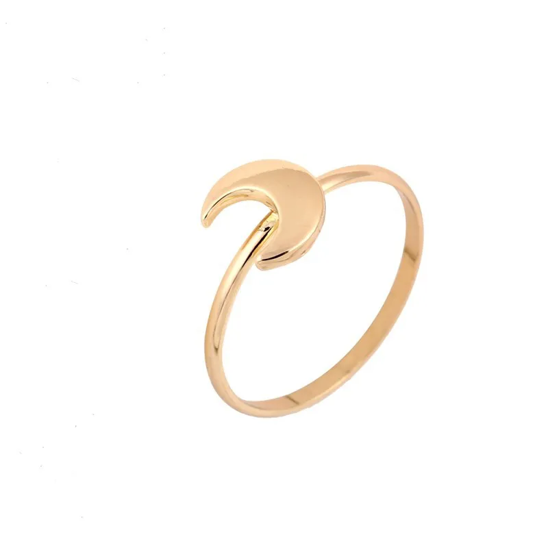 Everfast Fashion Thick Half Moon Rings Gold Silver Rose Gold Plated Simple Jewelry Men Women Sailor Jewelry EFR083 Fatory Price