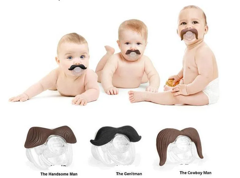 Novelty Funny Mustache Baby Boy Girl Infant silicone Pacifier Orthodontic Dummy Beard Nipples BY0000