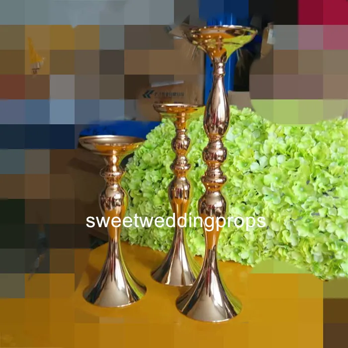 (keine Blumen inklusive) Wunderschöner zylindrischer mentaler Blumenständer als Tischdekoration für Hochzeiten
