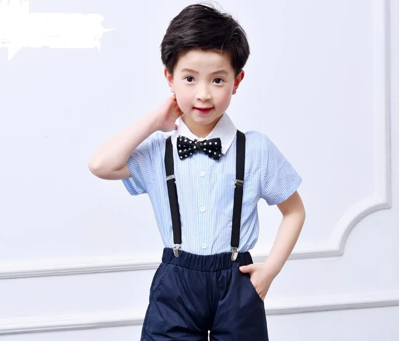 4 stycken Promotion Kids Toddlers Suspenders 2 5cm 65 cm Elastic Justerable 3 Clips-On Y-Back Boys Girls 35 234Z
